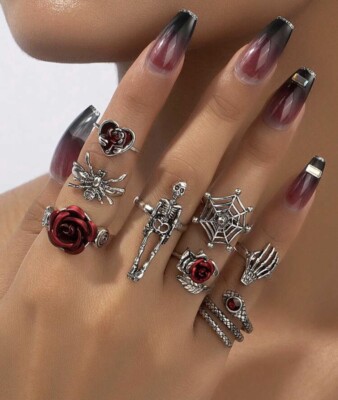 8 teiliges Ring Set - Silber Vorsteckringe - Midi Ringe