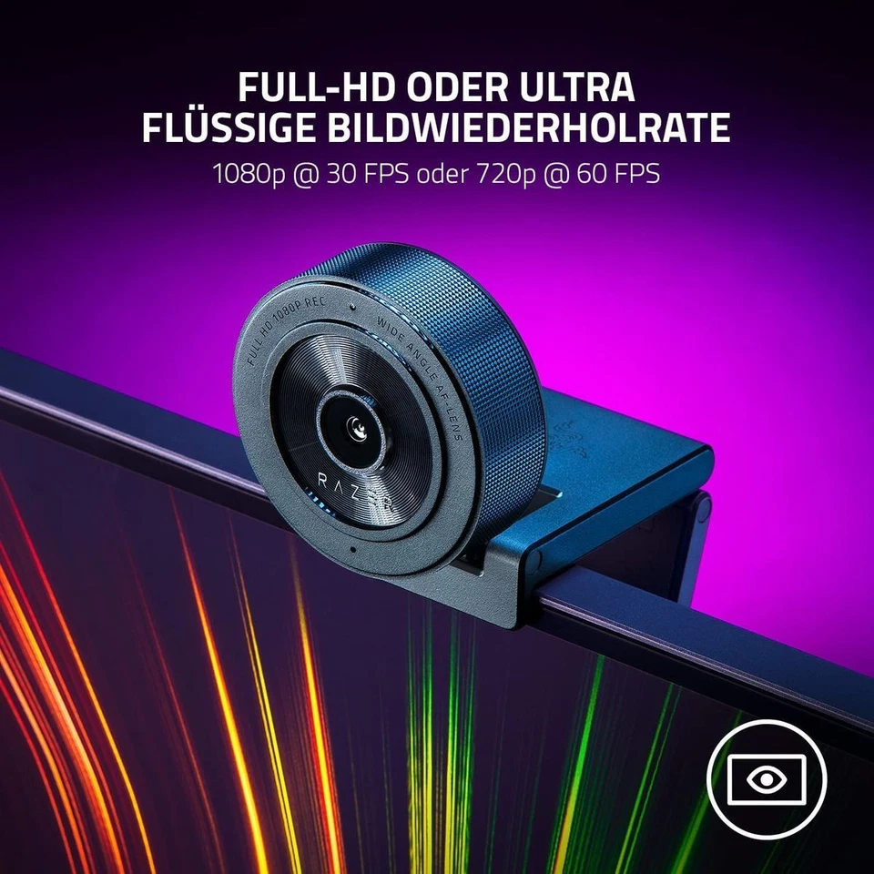 Razer Kiyo X Webcam Streaming Broadcasting Mic. Ringlight 2MP 1080p 30 FPS - Bild 2 von 4