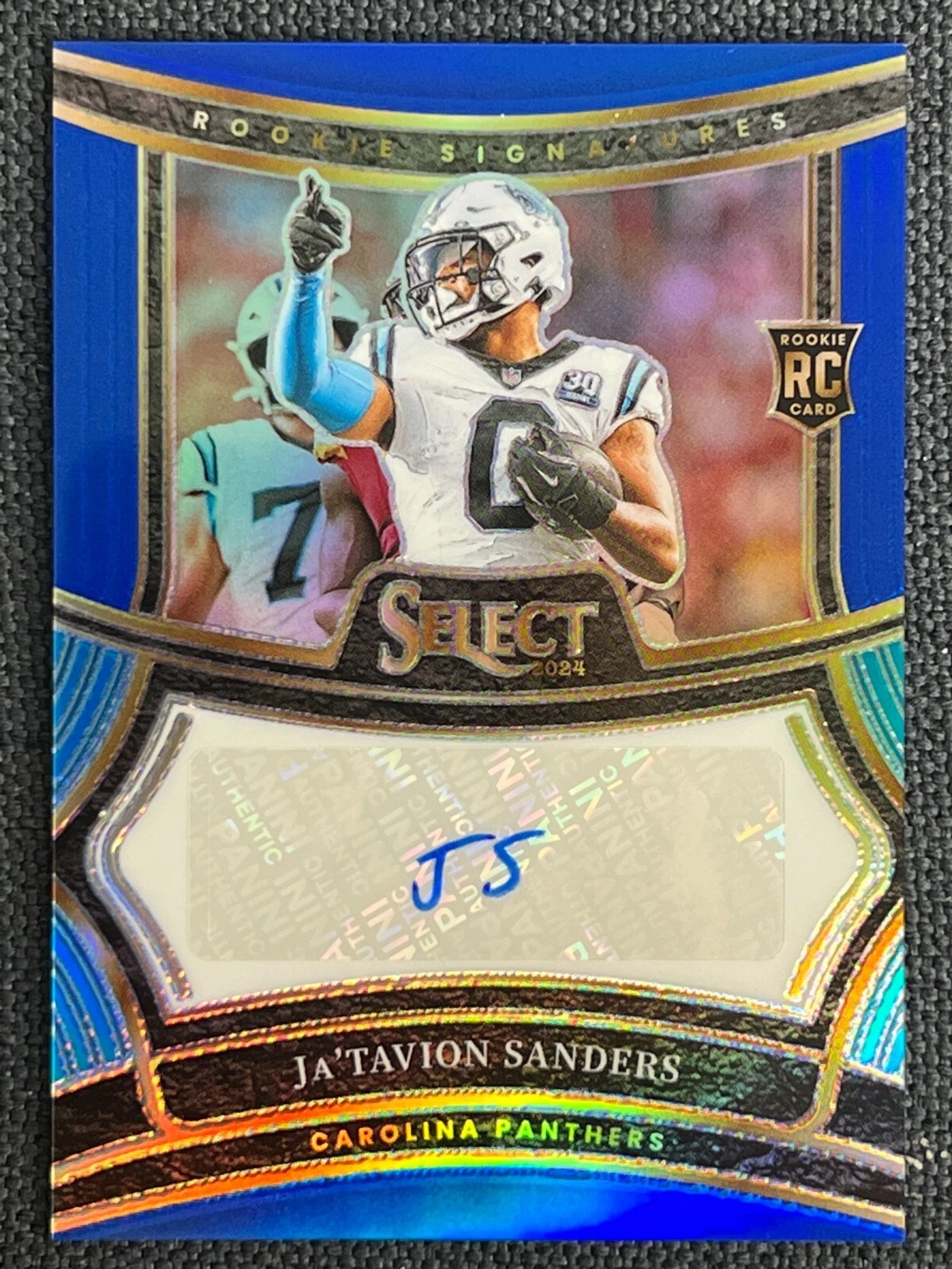 Ja'Tavion Sanders Panini Select Rookie Signatures #RSPJSS Blue