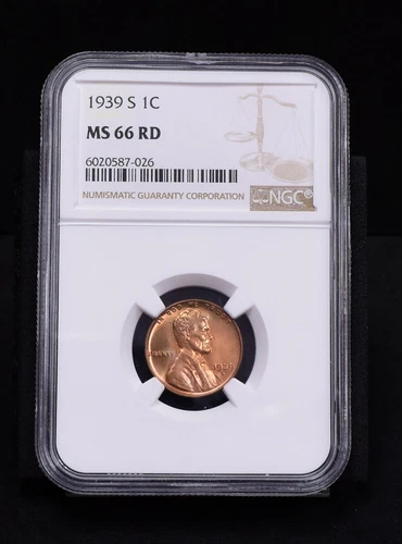 1939-S Lincoln Wheat Cent - NGC MS66RD (49469-K)