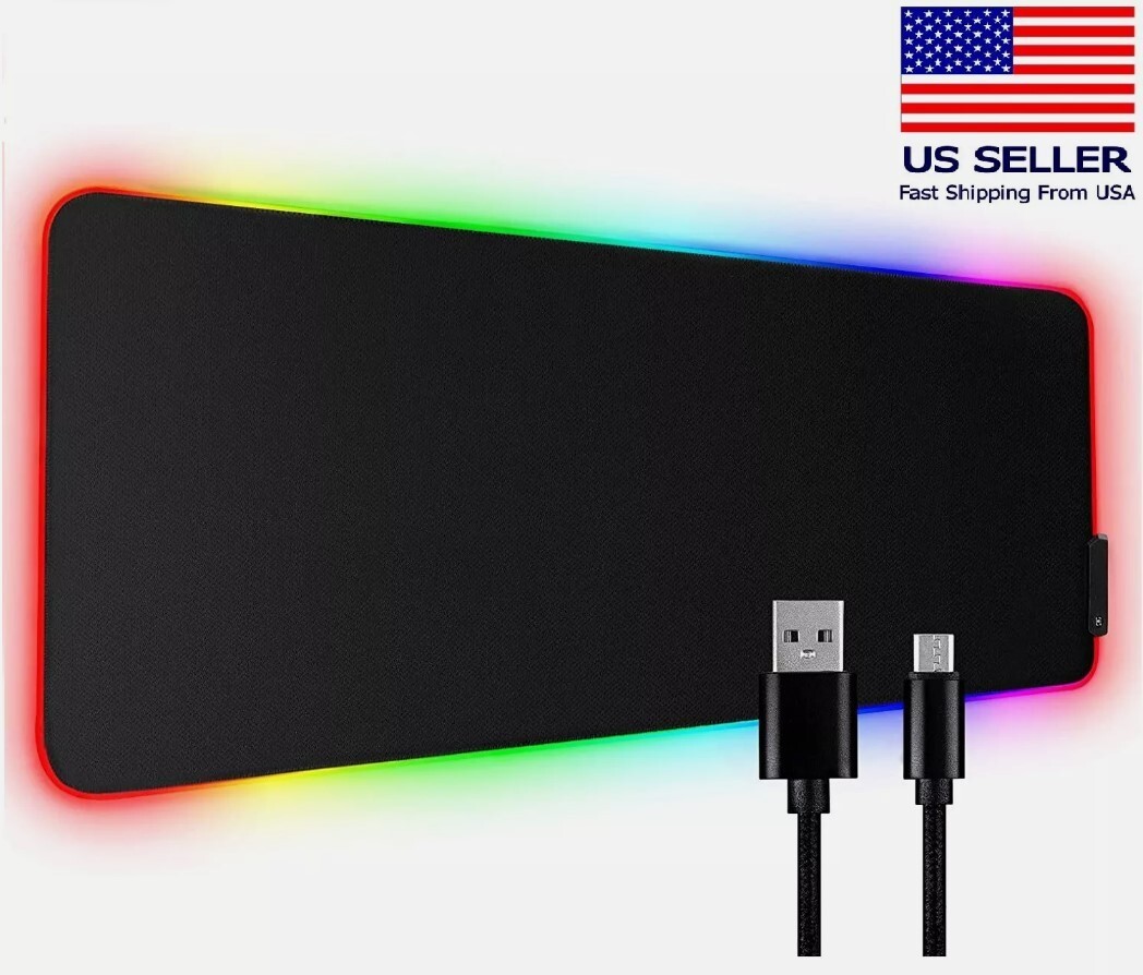 RGB Glowing Gaming Mouse Pad – 11 Colors, Oversized, Waterproof-image