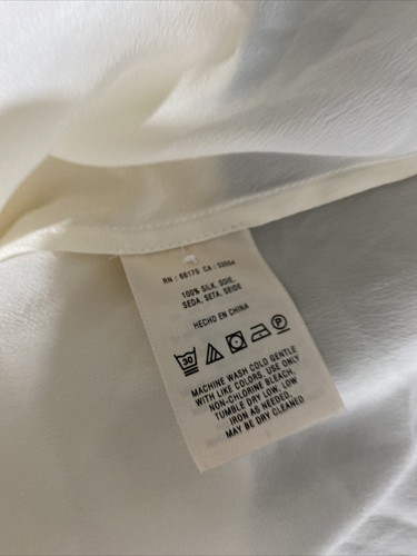 Anthropologie Maeve Seide Tank Top Shirt Gr. 8 Bluse Ärmel gelb weiß - Bild 8 von 8