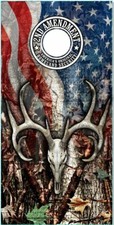 Deer Flag Wood Camo 2 LAMINATED Cornhole Wrap Bag Toss Skin Decal Sticker