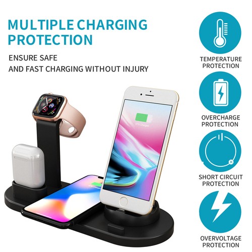 6 in 1 Wireless Charger Dock Charging Station For Android iPhone AirPods Type-c - Picture 5 of 22