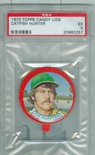 1973 topps Candy lids Jim Hunter psa 5 Oakland A's
