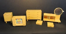 Vintage - 1960/70 Doll House Furniture Lot  - Tan Mod 