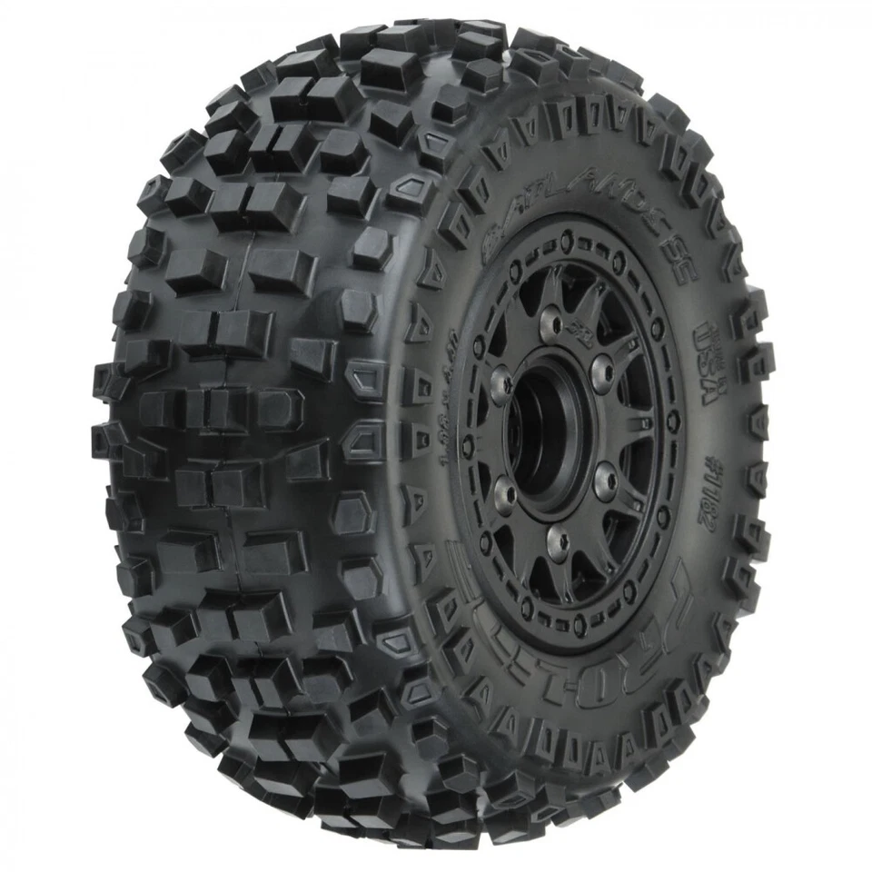 Pro-Line 1182-10 Badlands SC 2.2/3.0'' All Terrain Tires w/ Black Wheels : F/R - Image 2 of 4