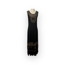 Johnny Was BIYA Black Tapiwa Mesh Maxi Dress Size XS NWT 355