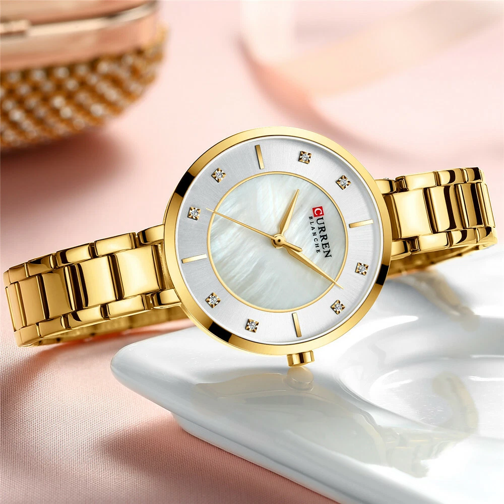 CURREN Women Quartz Watches Elegant Gold Watch Fashion Ladies Girls Wristwatch