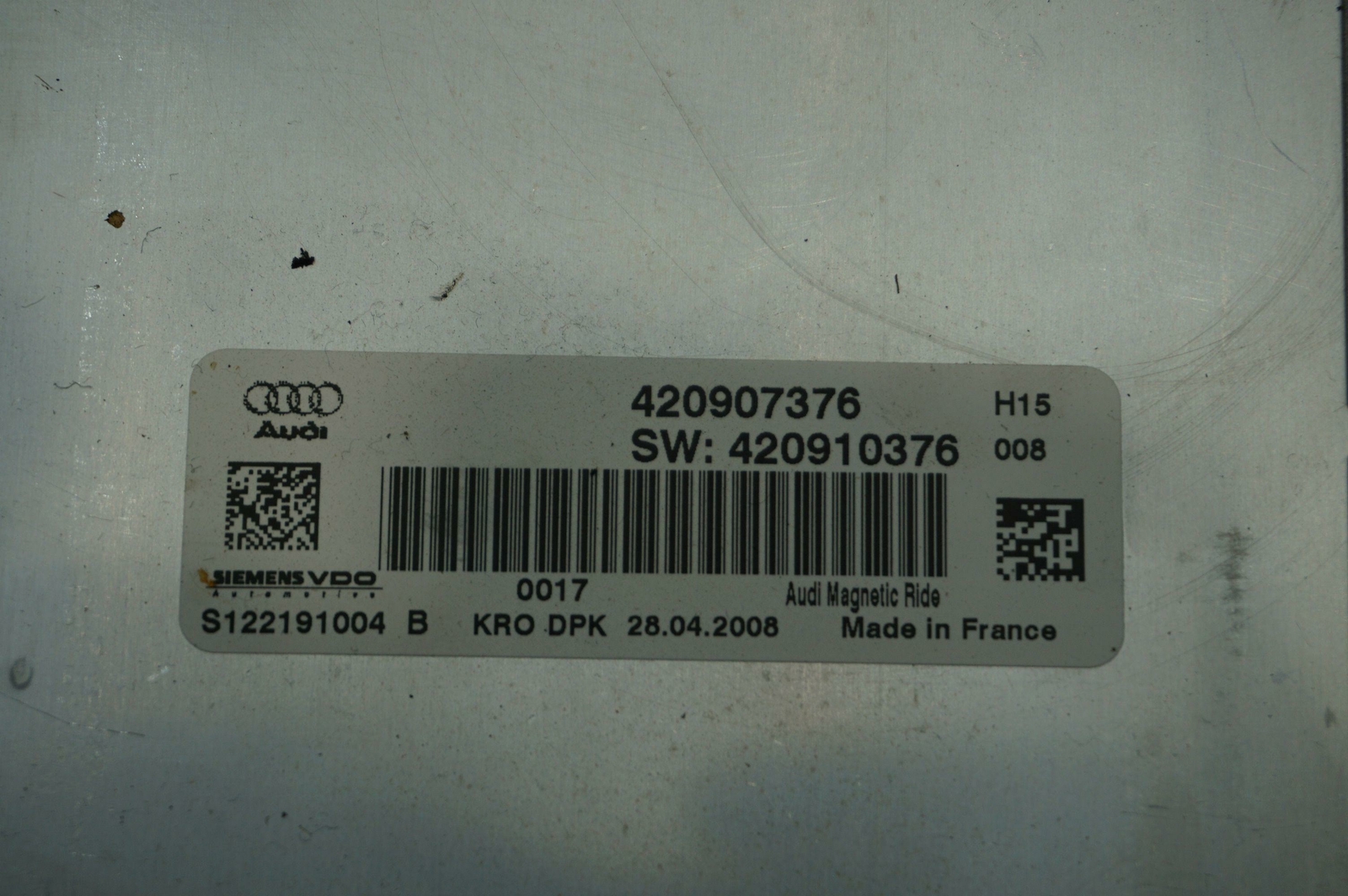 Air Ride Suspension Damper Control Module ECU ECM 420907376 OEM Audi R8 2008-10