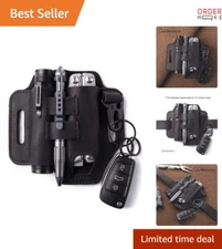 Multitool Belt Sheath Leather EDC Organizer Belt Holder Flashlight Pen Pocket