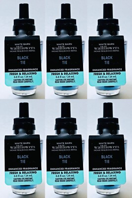 6 Bath Body Works BLACK TIE Wallflower Home Scent Oil Refill Bulb