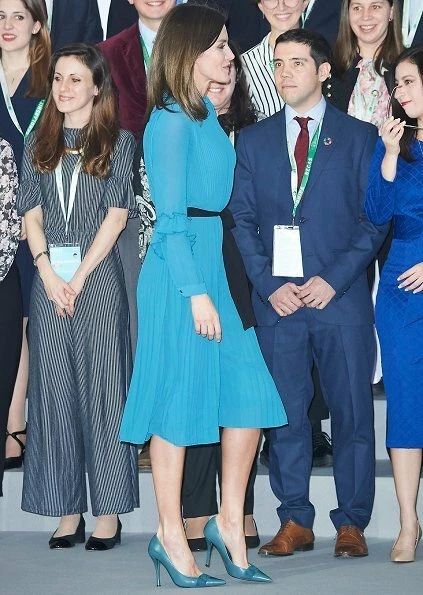 Zara Cobalt Blue Pleated Jumpsuit Dress Belt Queen Letizia