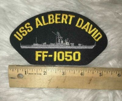 USS Albert David FF-1050 Vintage NOS Embroidered Patch Navy Ship USA ...