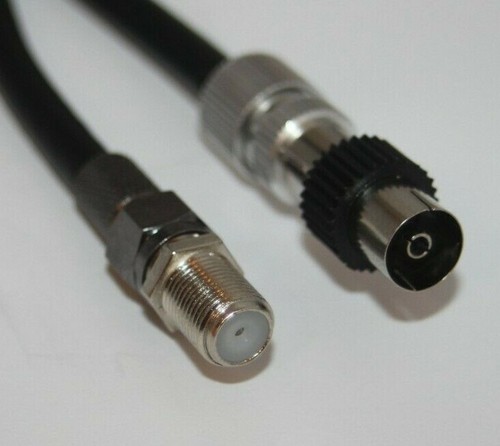 2 metres Aerial Cable Lead coax Male to F Plug with F plug and coax links.Sky.TV - 第 1/10 張圖片