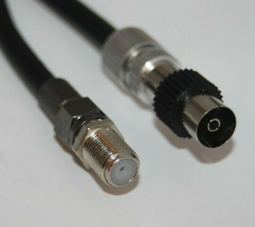 2 metres Aerial Cable Lead coax Male to F Plug with F plug and coax links.Sky.TV - Picture 1 of 10