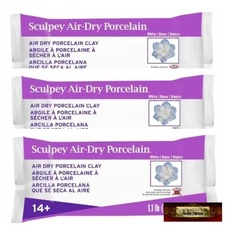 M02466x3 MOREZMORE 3 Pack Sculpey Air-Dry Porcelain Clay 3.3 lb 1500 g Model Air