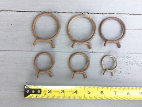 Hose Clamp Vintage Lot 6 "C" Tension Ring Assortment 2", 2.2.5, 1 5/8", 1.25"