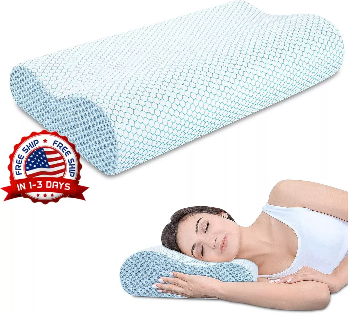 Almohada Cervical Memory Foam Adulto 60x40 Tuacol