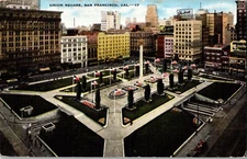 UNION SQUARE, SAN FRANCISCO, CA Vintage Postcard JY3
