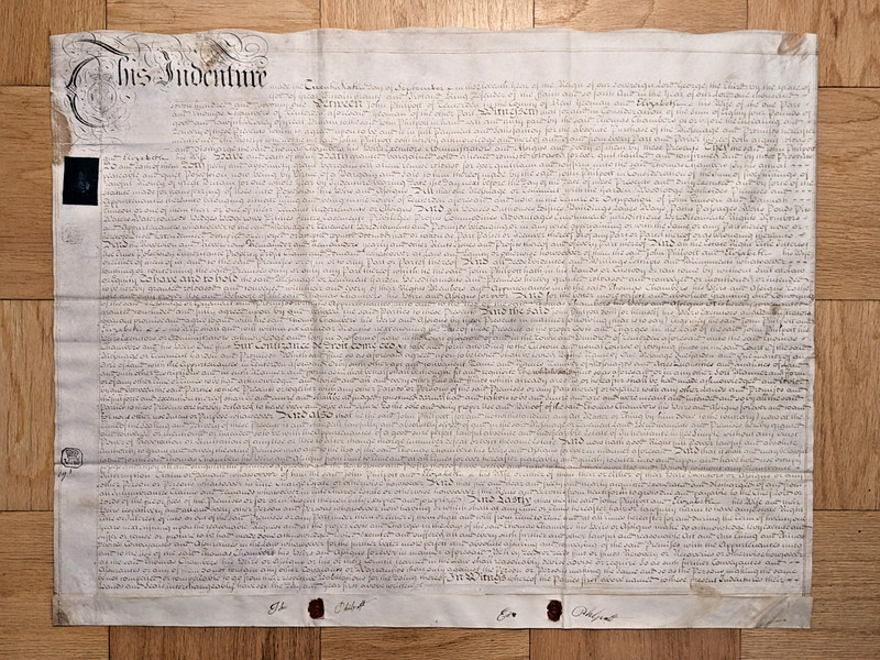 Vellum Indenture Lease Seal 1771 Document John & Eva Philpott