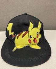 Pikachu Pokemon Snapback Cap 2016 Nintendo Black Yellow Hat Youth Size