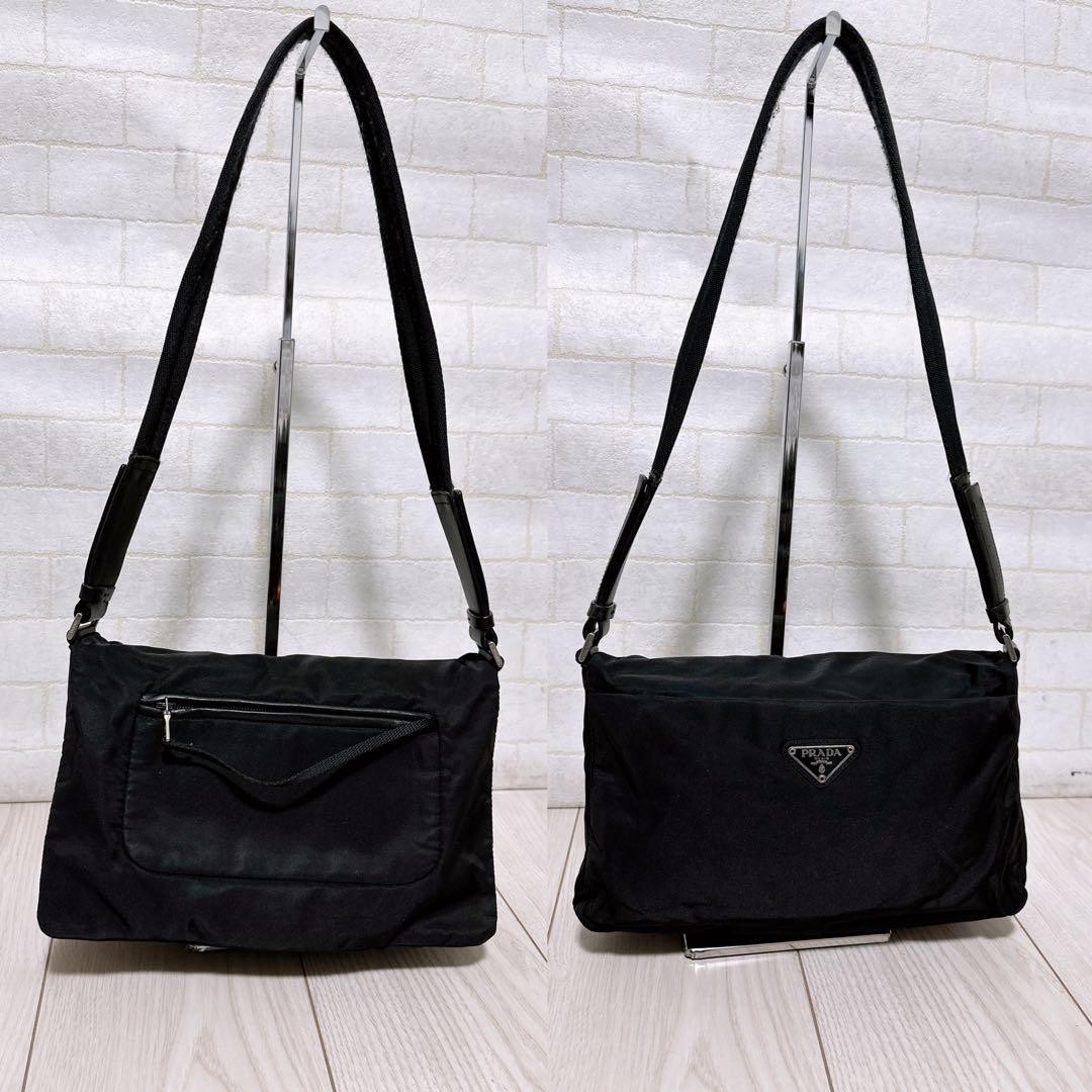 Excellent Condition PRADA One Shoulder Bag Nylon Black thumbnail 4