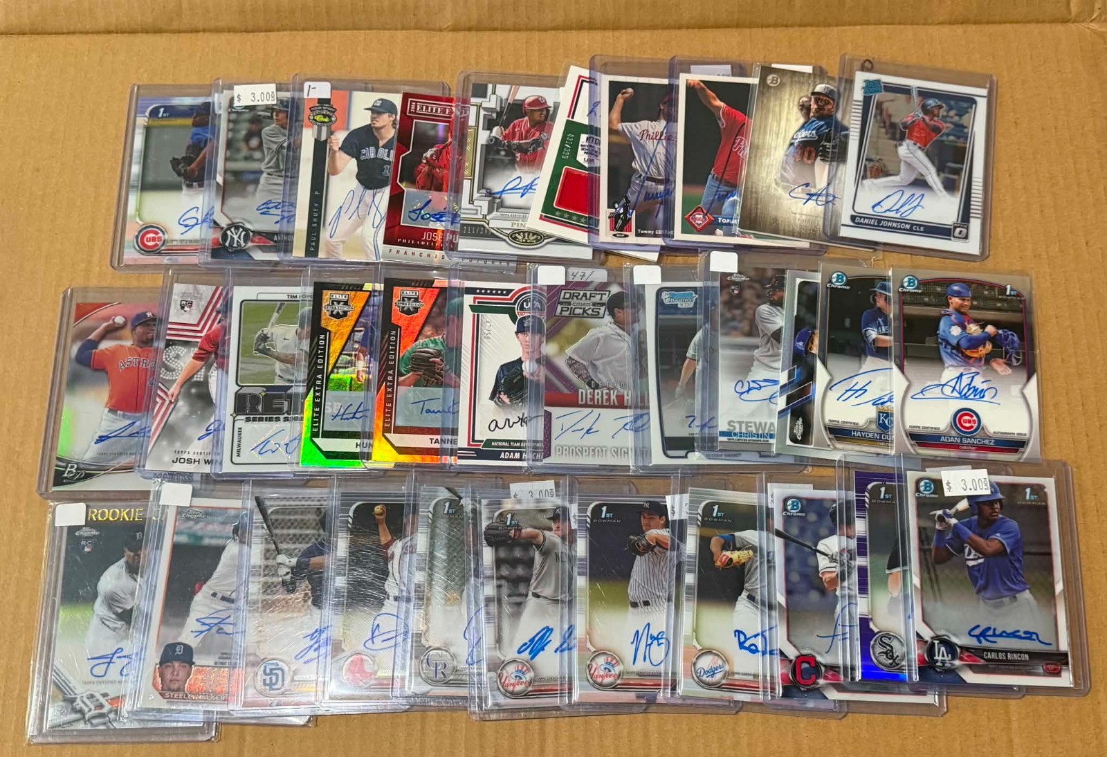 Huge Collection 300 Card Lot MLB Baseball Auto Patch Relic #d Cards Autograph view 3