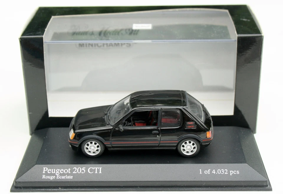 Peugeot 205 GTI 3 Porte Anno 1983-1995, Nero, Modello Minichamps M. 1:43, OVP - Immagine 4 di 4