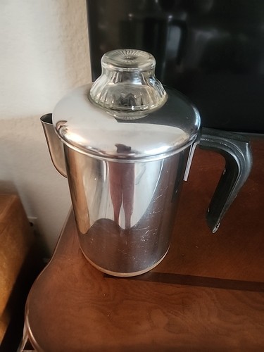 Vtg MCM Revere Ware 1801 8 Cup Percolator Stove Top Coffee Pot Copper Clad USA