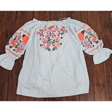 Free People Fleur De Jour Light Blue Embroidered Dress NWT