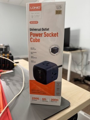 LDNIO Universal Outlet- Power Socket Cube 3 Ways Power Socket and 3 USB Ports 