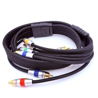 Atlona 5-RCA Component Video + Stereo Audio Cable, Gold-Plated, Braided Jacket