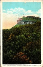 Naturekrom Postcard The Indian Head North Woodstock White Mts NH 1928 Used
