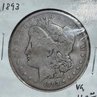 1893 Morgan Silver Dollar Coin VG