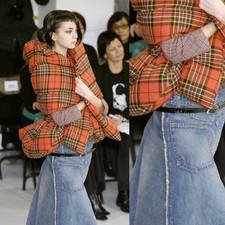 Junya Watanabe Comme des Garcons Hüfthängende Jeansröcke Größe M Runway AD2004