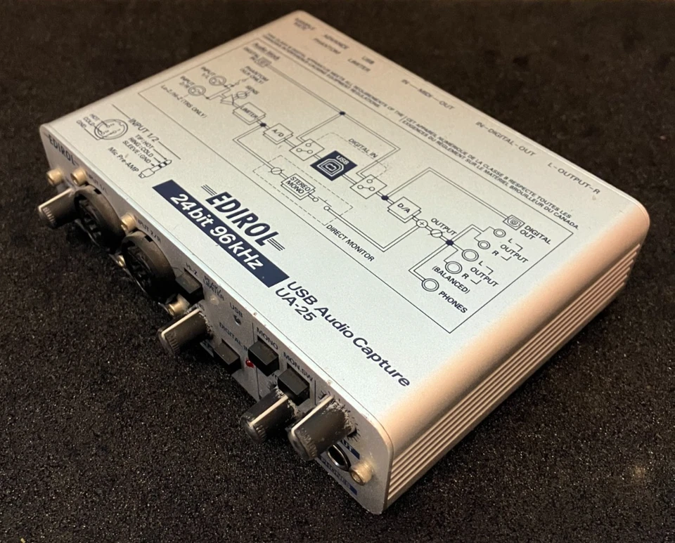 Roland Edirol UA-25 USB MIDI Interface Audio Capture 24bit 96kHz **AS IS** - Image 3 of 4