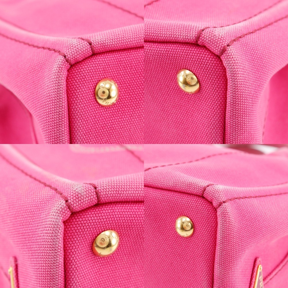 PRADA Canapa 2WAY Shoulder Tote Bag Handbag Canvas Pink Ladies I211725015 Used f thumbnail 4