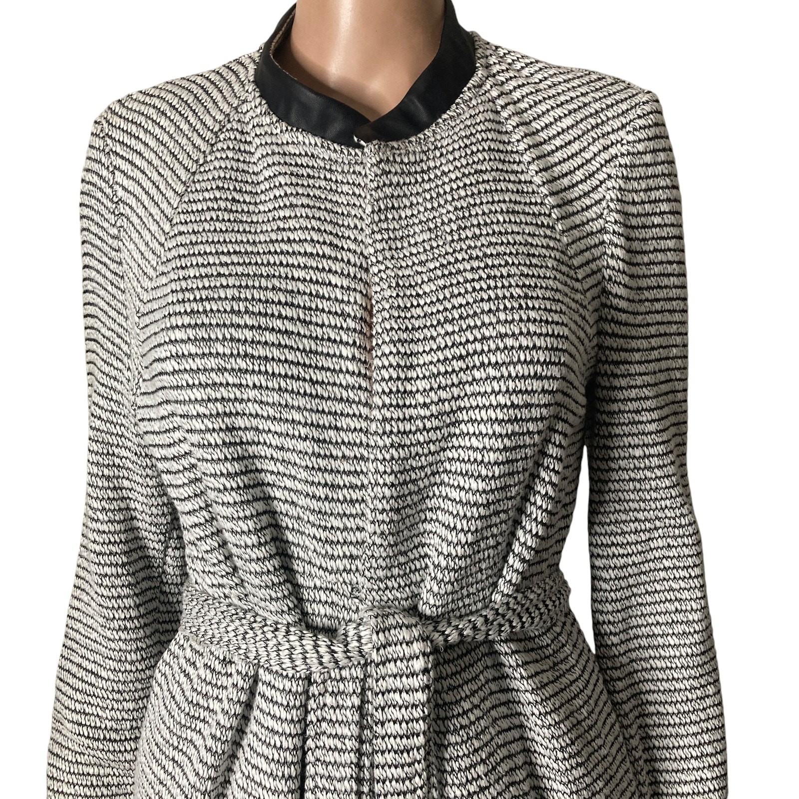 BCBGeneration Bomber Knit Long Jacket Womens L ze… - image 13