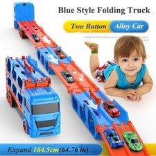 Grande Auto Trasportatore Camion Pista Pieghevole Veicolo da Corsa Bambini Giochi Competitivi