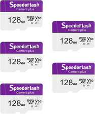 Micro SDXC Memory Card 128GB 5 Pack, Speederlash Camera plus TF Card with Adapte
