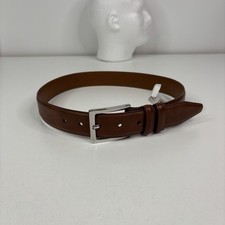 Nordstrom Men’s Shop Walnut Calf Sz 30 Brown Leather Silver Buckle Made in USA