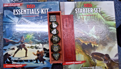 Dungeons & Dragons  Essentials Kit & Starter Set- NEW  & Wiz Dice & Box