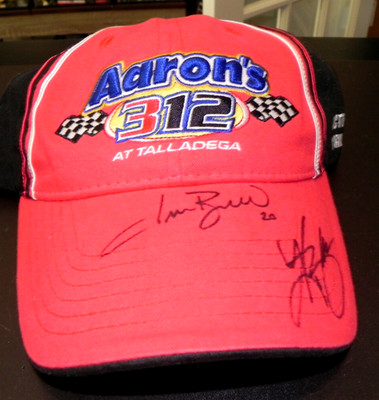 AUTOGRAPHED Kyle Busch 2011 TALLADEGA AARON'S 312 Victory Lane HAT Race Win Auto