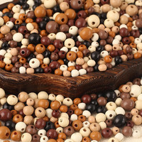 Ca.1200Pcs Vintage Holzperlen Runde 6Mm 8Mm 10Mm Holz Perlen Zum AuffäDeln FüR D