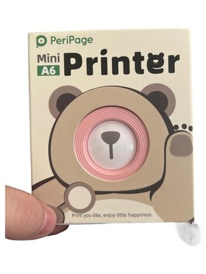 PERIPAGE Mini A6 Mobiler Thermodrucker Bluetooth Foto Handy Rosa 8cm