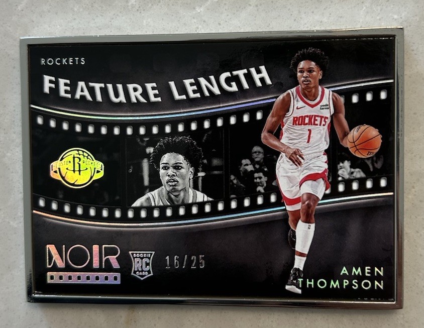 2023-24 Panini Noir - Feature Length Metal Frame Rookie Amen Thompson /25 (RC)