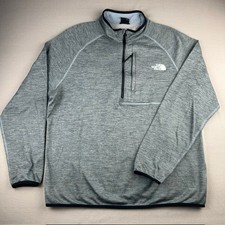 The North Face Mens XL Gray Heathered Quarter Zip Pullover Fleece Jacket