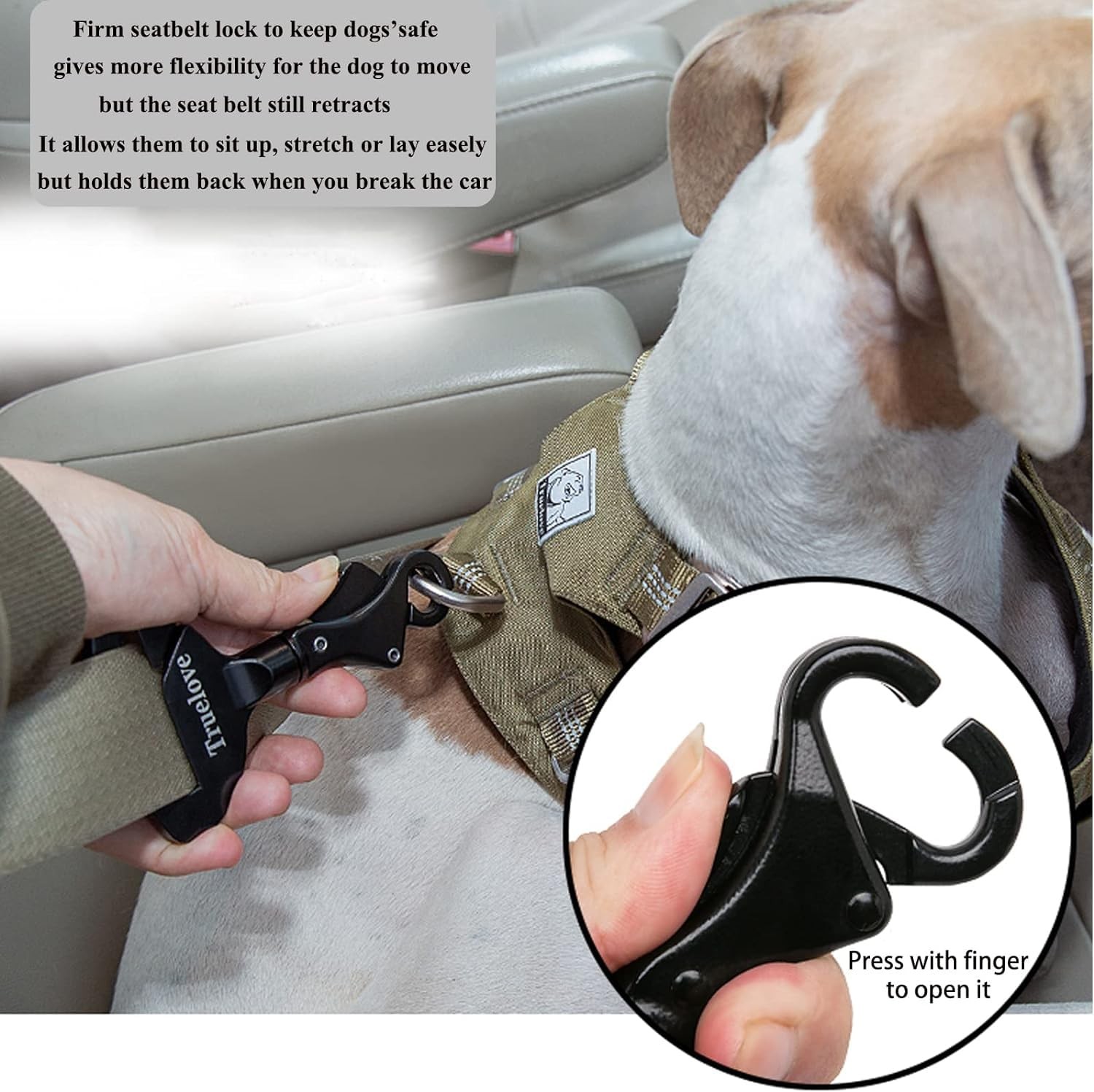 Truelove Vehicle Seat Belt Safety Buckle Lock, Dog Car Restraint, Universal S...