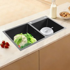 Drop In Kitchen Sink Stainless Steel Sink Dual Bowl Rectangular Kitchen Sink